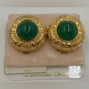 Dior Gold and Emerald Earrings